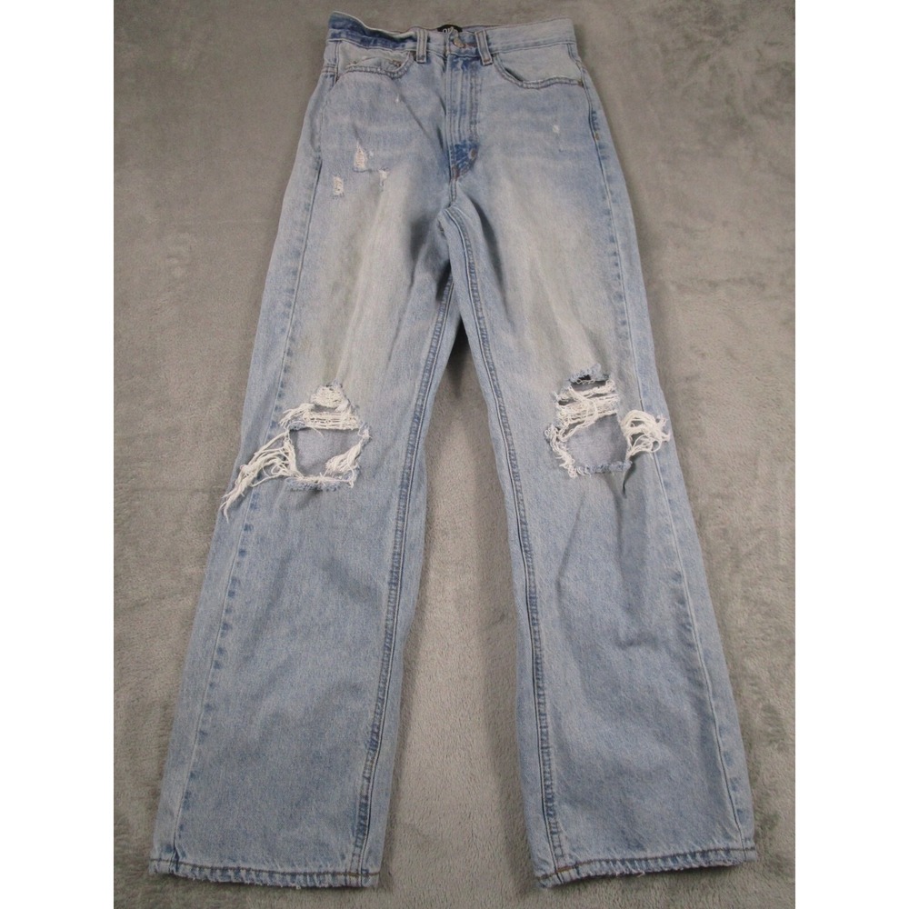BDG Jeans Womens 25 Blue Denim High Rise Loose‎ Baggy Distressed Pockets